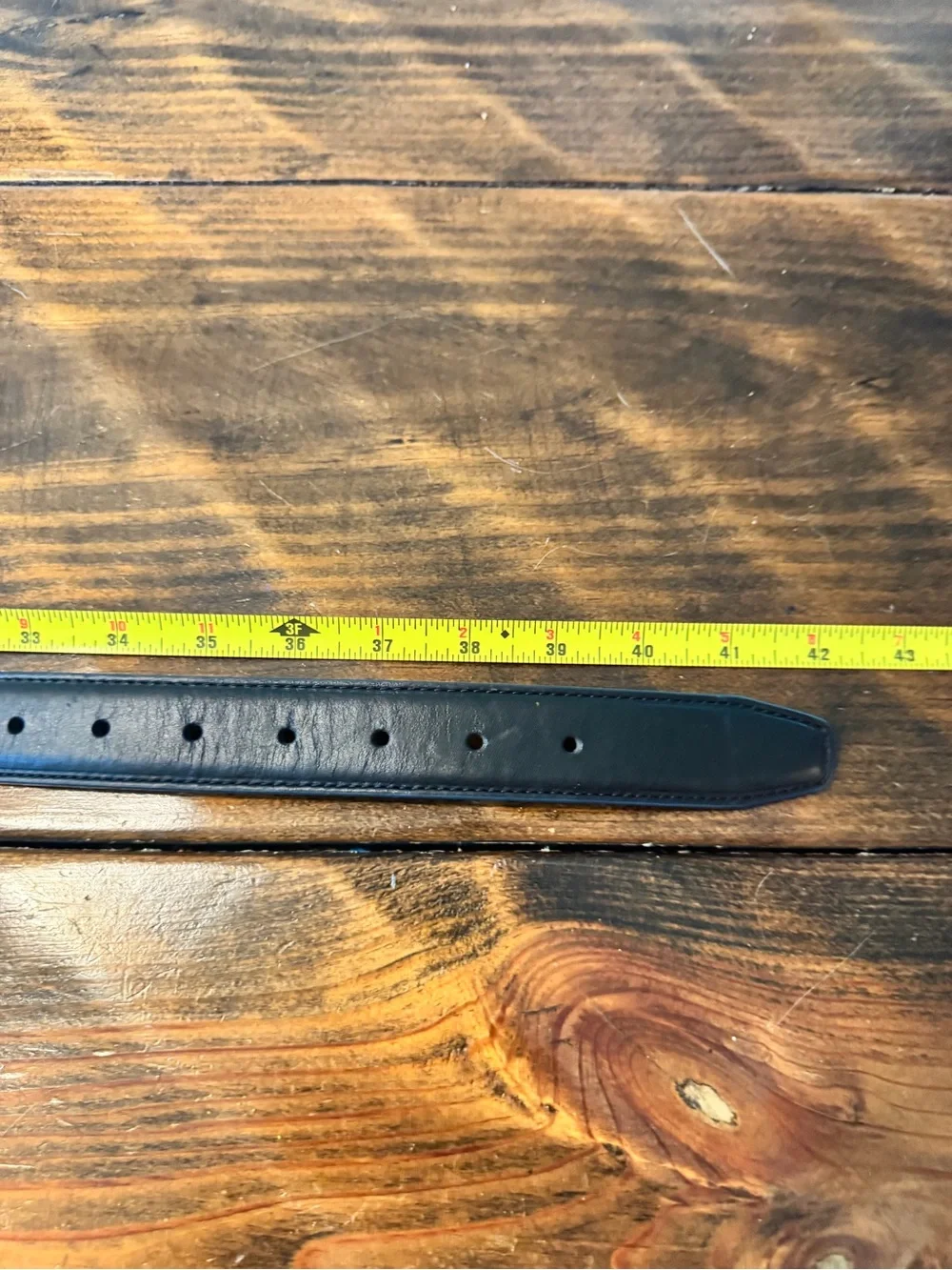 Nautica Black Leather Belt Mens 34-36 Silver Buckle. New with tag